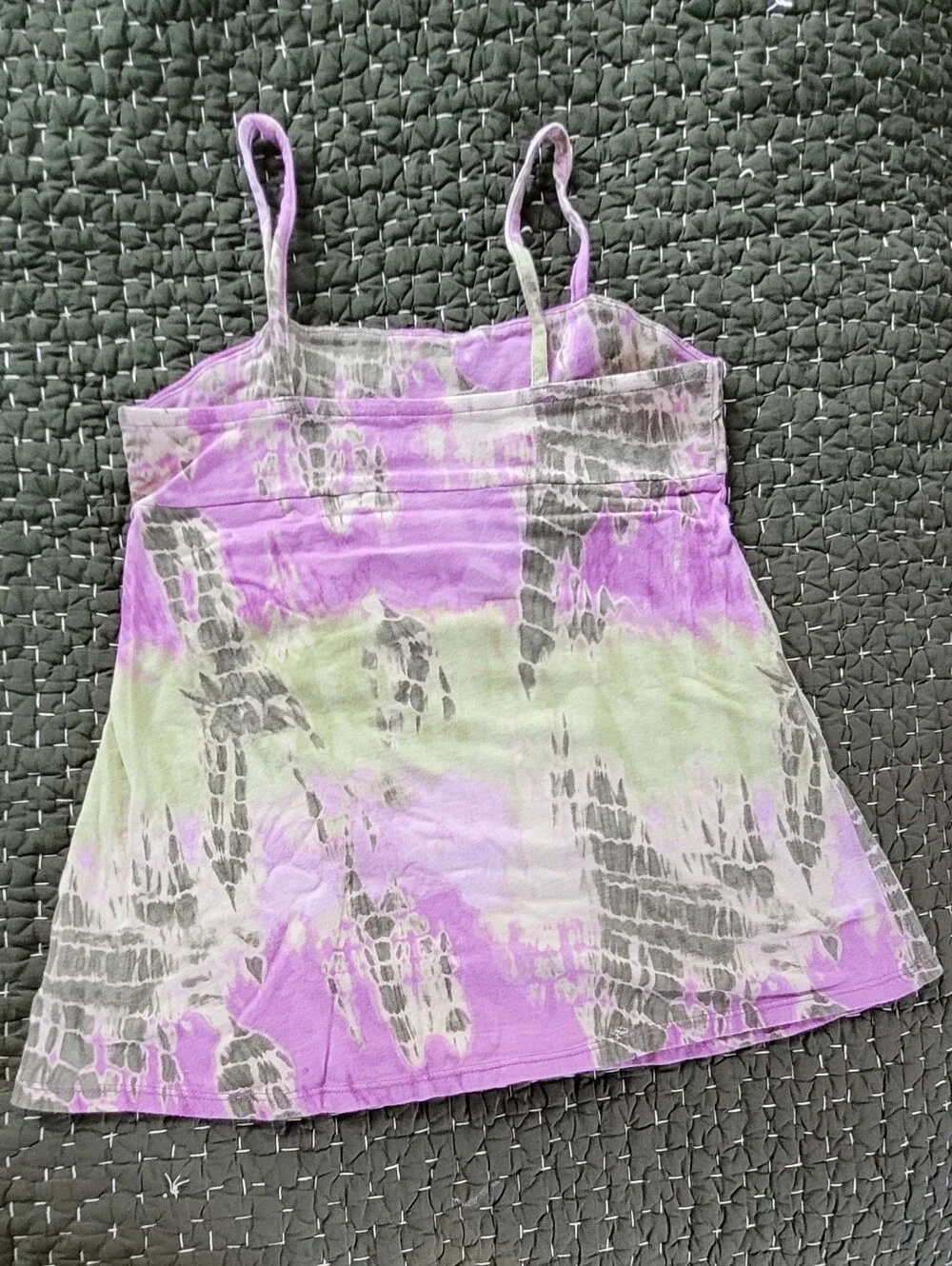 Justice Purple Tie-Dye Beaded Spaghetti Strap Tank-Girls Size 12